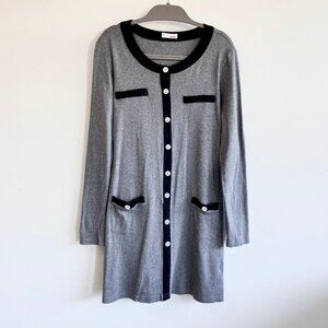 ext Gray Button Down Mini Dress
